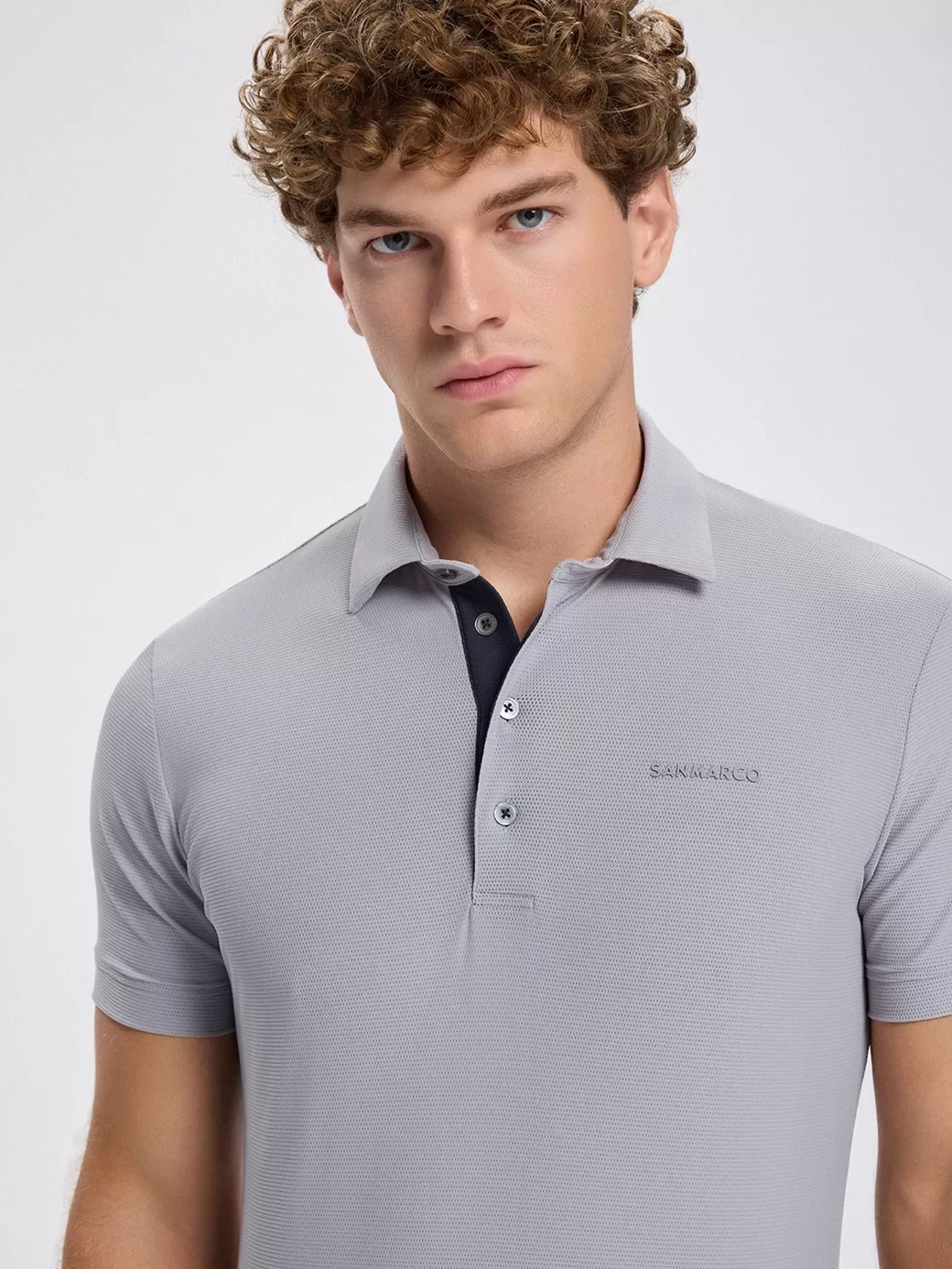 Portofino Light Gray Erkek Kısa Kol Teknik Antrenman Polo