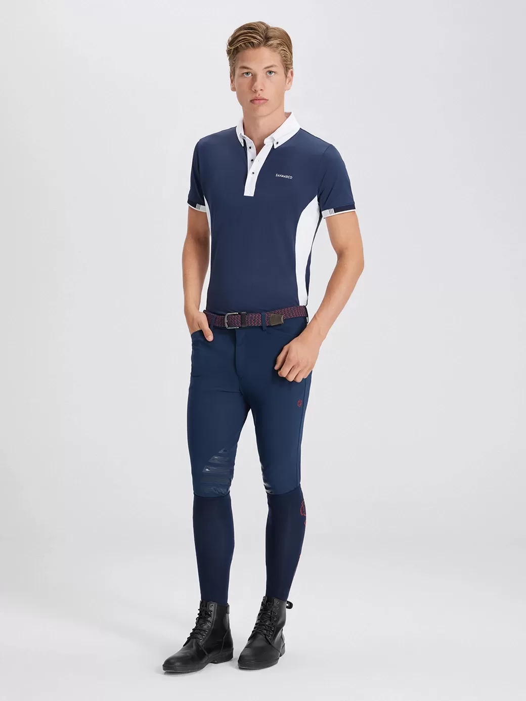 Enzo Navy/White Erkek Kısa Kol Yarışma Polo