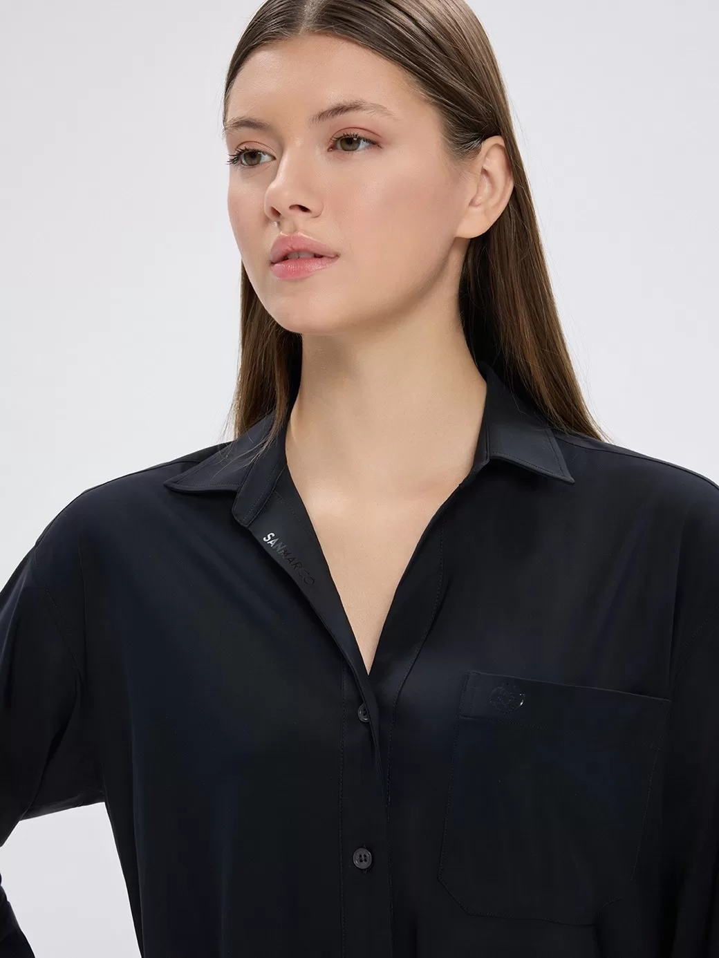 Veneta Black Kadın Oversize Casual Gömlek