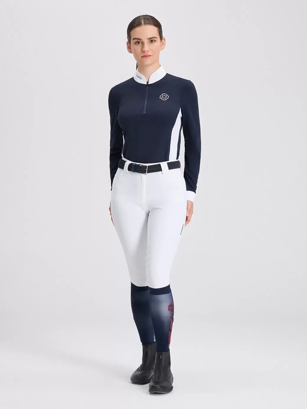 Paola Navy/White Kadın Uzun Kol Yarışma Polo