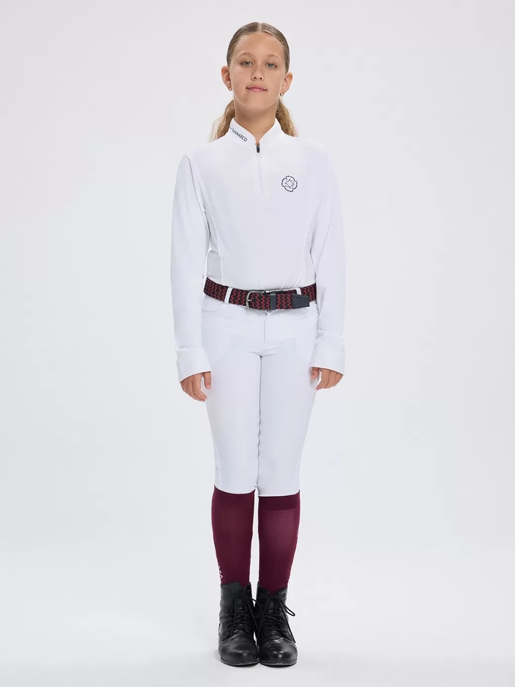 Paola-JR White Kız Çocuk Uzun Kol Yarışma Polo