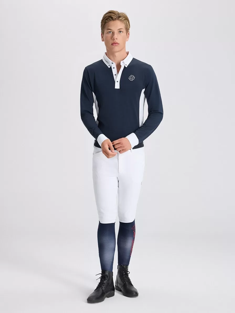 Paolo Navy/White Erkek Uzun Kol Yarışma Polo
