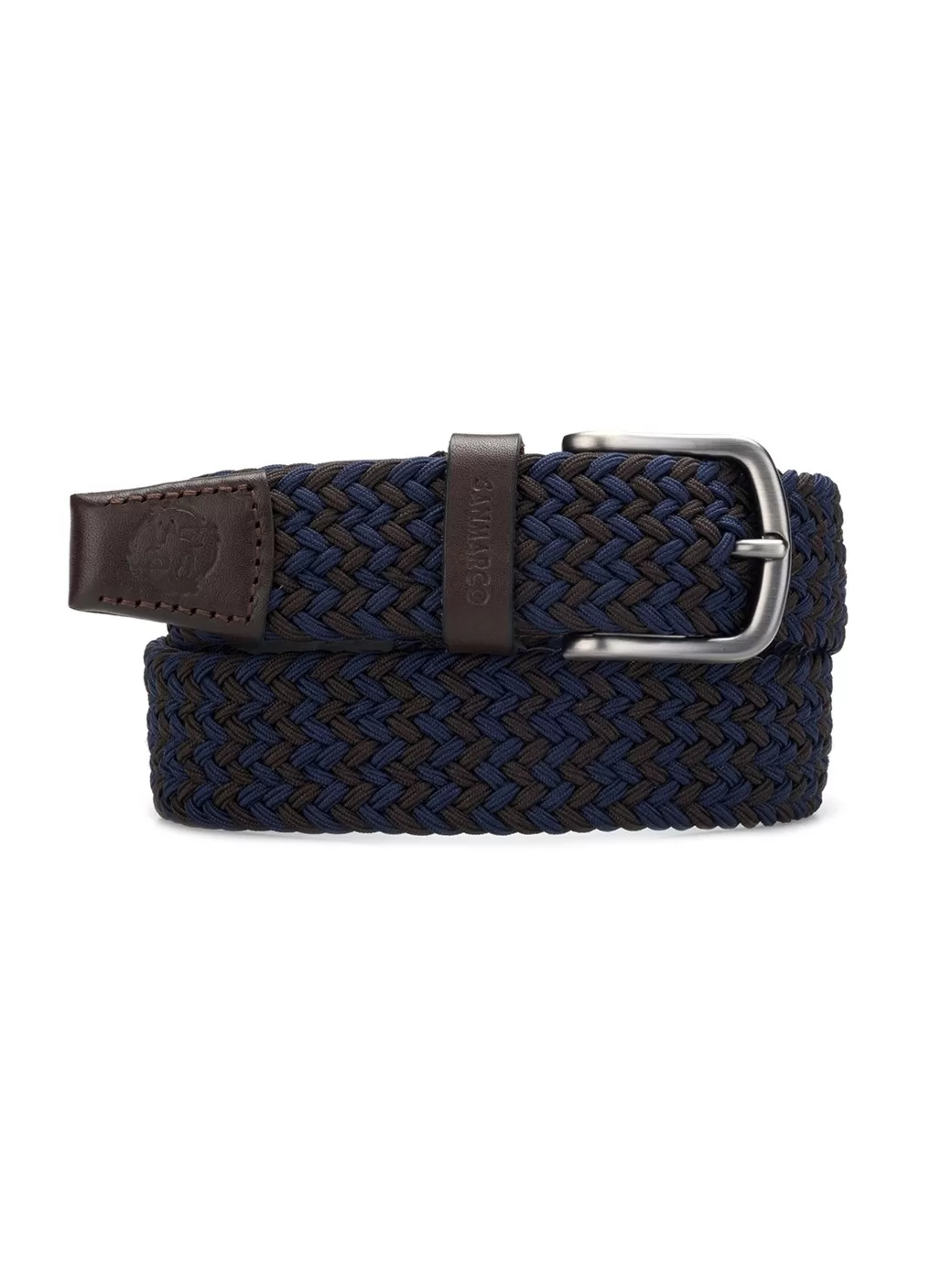 Santorini Brown/Navy Örgü Kemer
